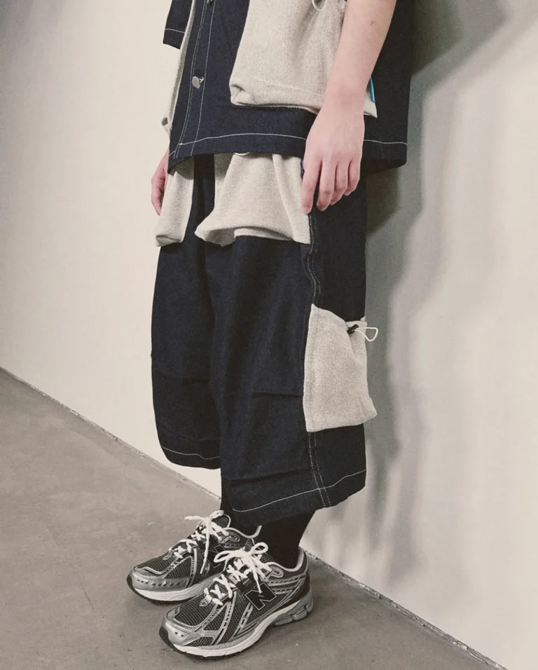 布口袋牛仔短褲